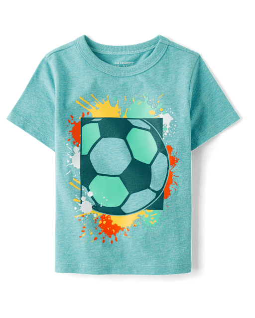 Baby And Toddler Boys Soccer Ball Graphic Tee