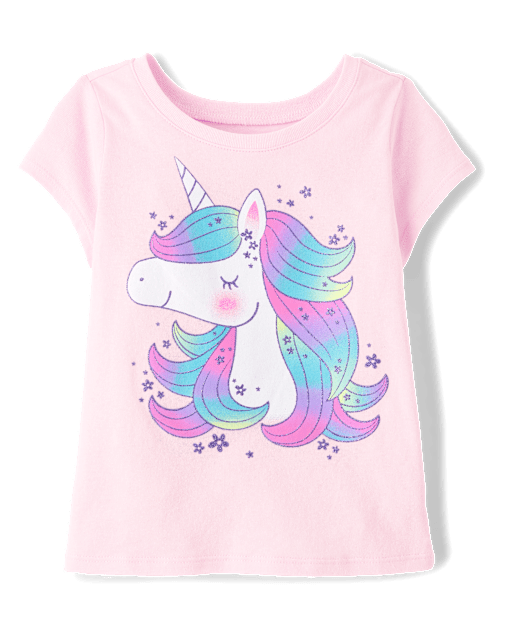 Baby And Toddler Girls Unicorn Graphic Tee