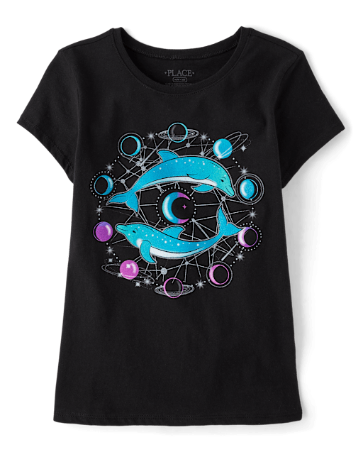 Girls Dolphin Graphic Tee