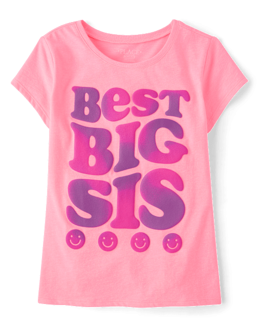Girls Best Big Sis Graphic Tee