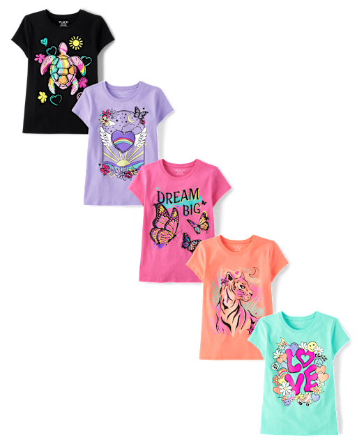 Girls Trend Graphic Tee 5-Pack