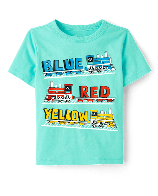 Baby And Toddler Boys Train Colors Graphic Tee