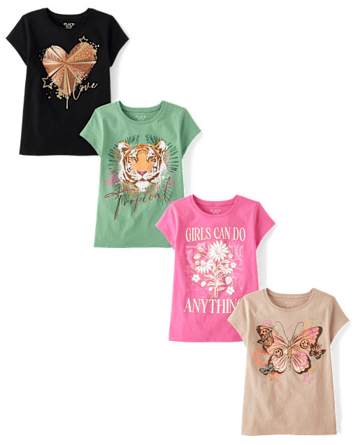 Girls Trend Graphic Tee 4-Pack