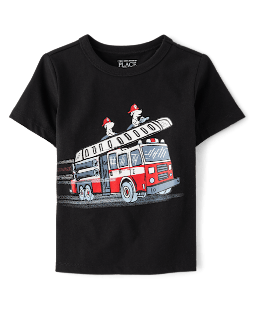 Baby And Toddler Boys Fire Truck Graphic Tee
