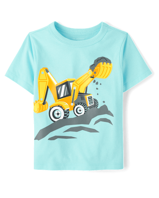 Baby And Toddler Boys Construction Vehicle Graphic Tee