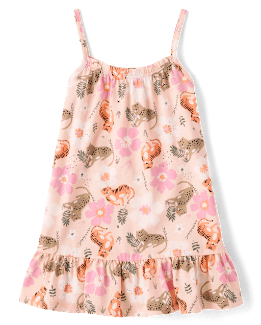 Baby And Toddler Girls Safari Ruffle Swing Dress