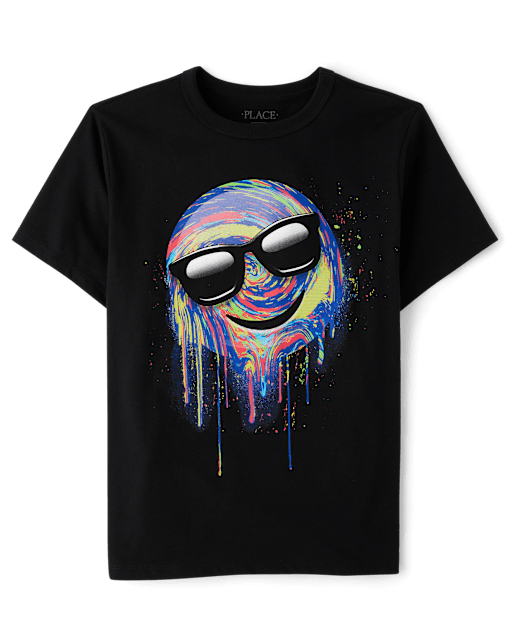 Boys Happy Face Sunglasses Graphic Tee