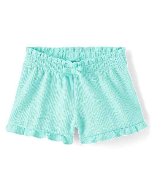 Toddler Girls Jacquard Ruffle Paperbag Waist Shorts