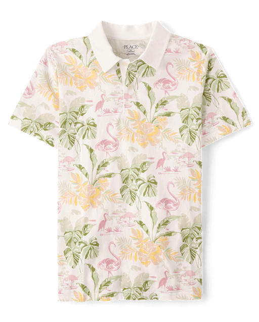Mens Matching Family Tropical Polo