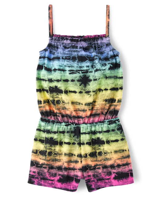 Baby And Toddler Girls Rainbow Tie Dye Romper
