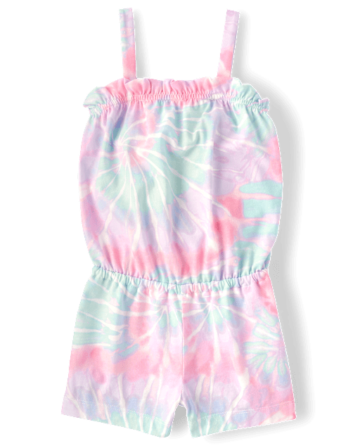Baby And Toddler Girls Tie Dye Smocked Romper