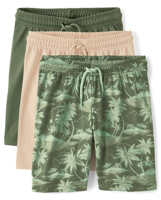 Boys Tropical Performance Basketball Shorts 3-Pack