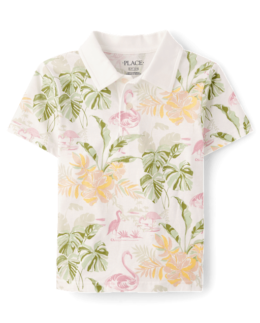 Boys Matching Family Tropical Polo