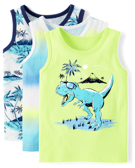 Baby And Toddler Boys Print Tank Top 3-Pack