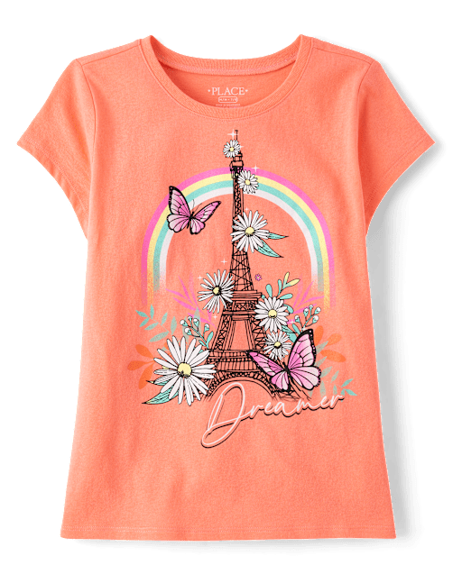 Girls Eiffel Tower Graphic Tee