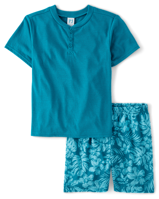 Boys Tropical Henley Pajamas