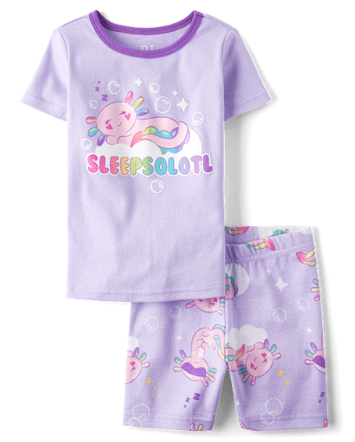 Girls Axolotl Snug Fit Cotton Pajamas