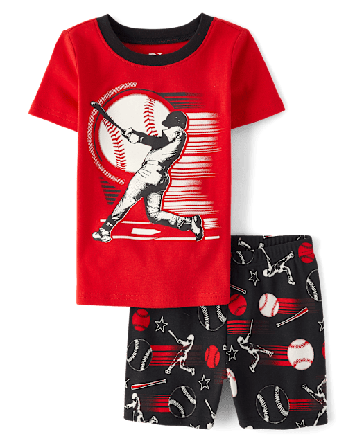 Pyjama de baseball en coton ajusté pour garçon