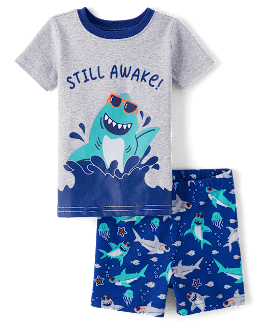 Toddler Boys Shark Snug Fit Cotton Pajamas