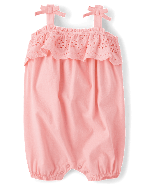 Baby Girls Eyelet Ruffle Romper