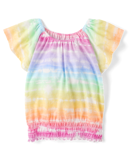 Girls Print Smocked Top