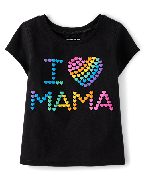 Baby And Toddler Girls Love Mama Graphic Tee