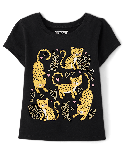Baby And Toddler Girls Cheetah Graphic Tee