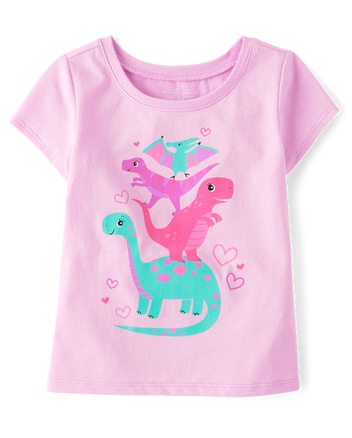 Baby And Toddler Girls Dino Graphic Tee