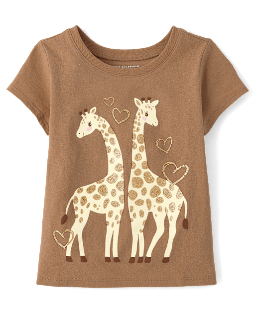 Baby And Toddler Girls Giraffe Graphic Tee