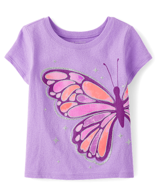 Baby And Toddler Girls Butterfly Graphic Tee