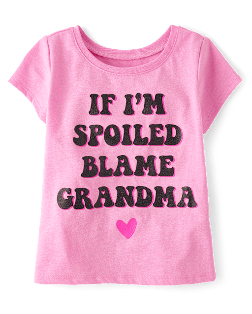 Baby And Toddler Girls Blame Grandma Graphic Tee