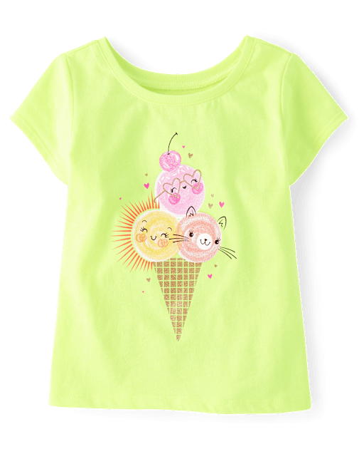 Baby And Toddler Girls Ice Cream Cone Graphic Tee