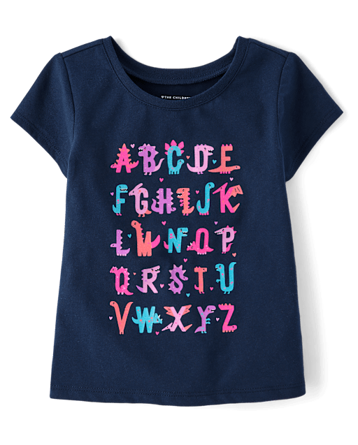 Baby And Toddler Girls Alphabet Graphic Tee