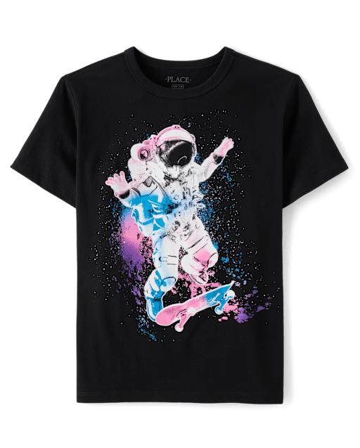 Boys Astronaut Skateboard Graphic Tee