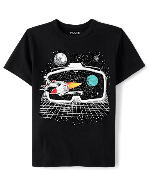 Boys Space Video Game Graphic Tee