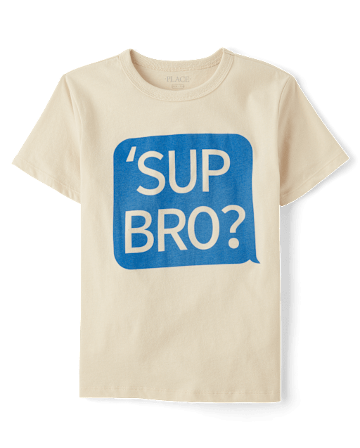 Boys Bruh Text Graphic Tee