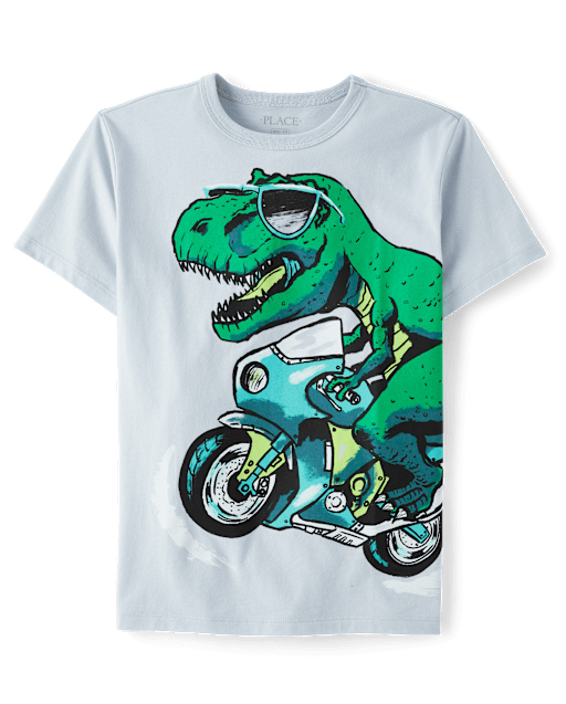Boys Dino Motorcycle Graphic Tee