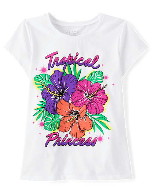 Girls Tropical Princess Graphic Tee
