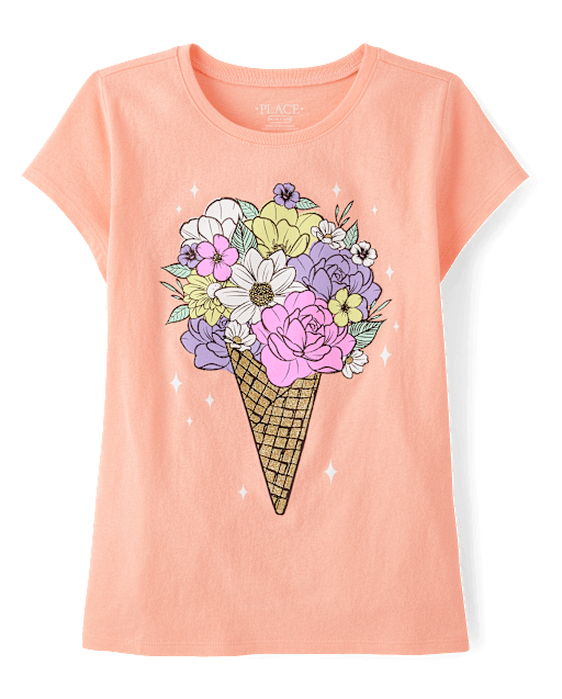 Girls Bouquet Ice Cream Graphic Tee