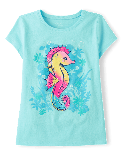 Girls Seahorse Graphic Tee