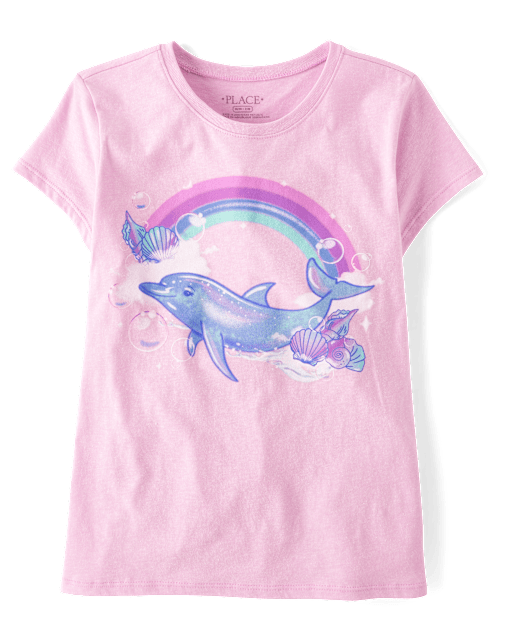 Girls Dolphin Graphic Tee