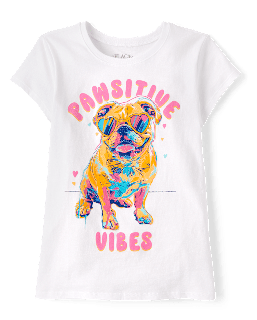 T-shirt graphique chien pour fille