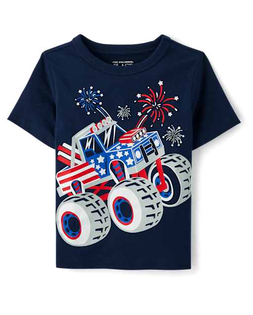 Baby And Toddler Boys American Monster Truck Graphic Tee