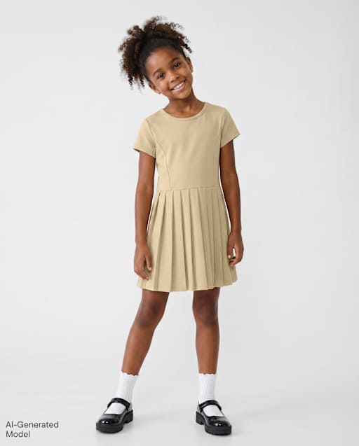Girls Uniform Quick Dry Pleated Tennis Dress