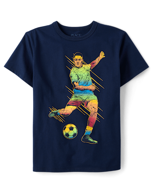 T-shirt graphique joueur de football pour garçon