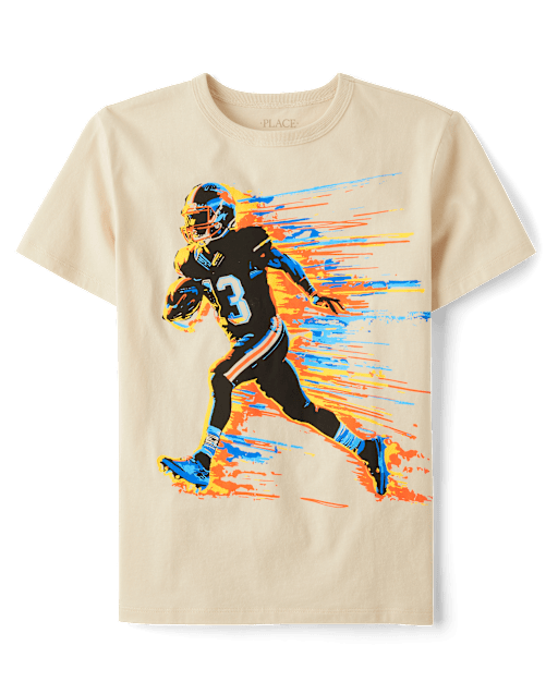 Boys Football Player Graphic Tee