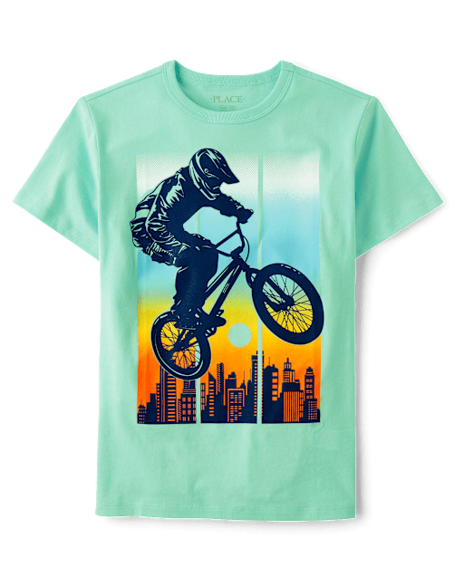 T-shirt graphique motard pour garçon