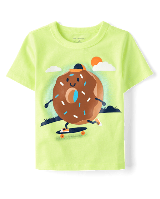 Baby And Toddler Boys Doughnut Skateboard Graphic Tee