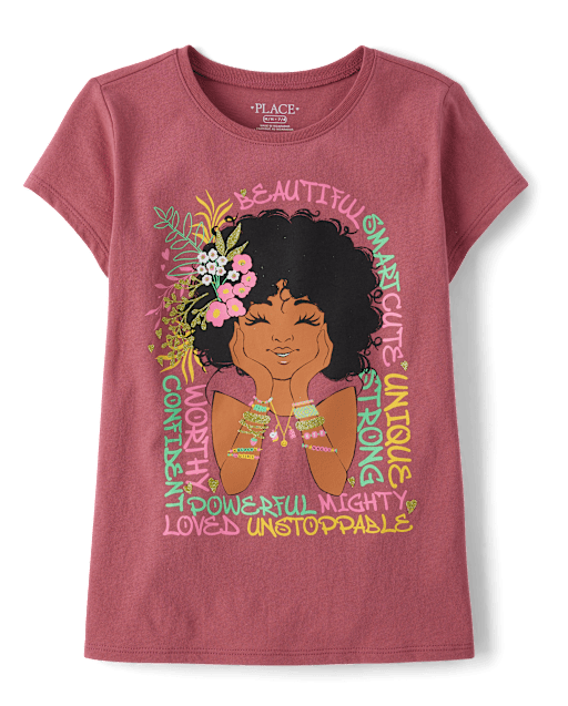 Girls Positive Words Graphic Tee