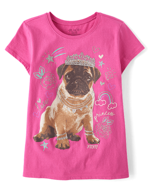 Girls Dog Princess Graphic Tee